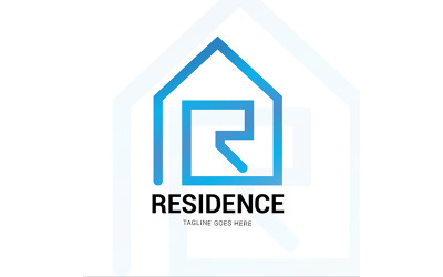 création de logo immobilier lettre R créatif