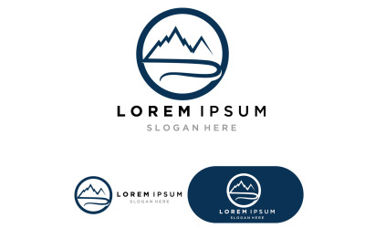 Ikona ilustracji górskich Logo Szablon Vector design v2