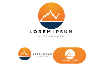 Ikona ilustracji górskich Logo Szablon Vector design v3