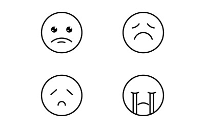 Ilustração em vetor de design de ícone de emoção triste Modelo V4