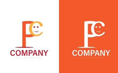 P en C Letter Logo Template - Monogram Logo