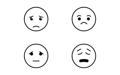 Trauriges Emotion-Icon-Design-Vektor-Illustration Vorlage V3