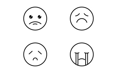 Trauriges Emotion-Icon-Design-Vektor-Illustration Vorlage V4