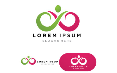 Unendlichkeit Menschen Design Vector Illustration Logo-Vorlage