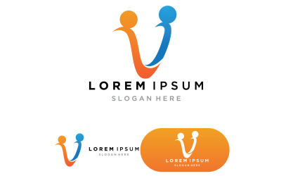 V-Leute-Team Letter Logo Template Vector Illustration v1