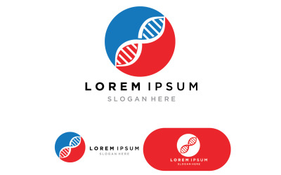 DNA Genetic Logo Design Template Vector v3