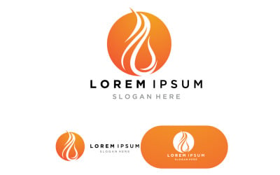 Fire Logo Flame Clipart Symbol Icon Vector Template v2