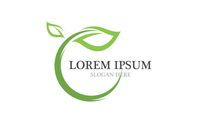 Leaf tree green fresh symbol logo nature v12