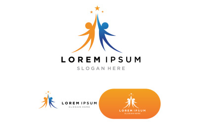 Логотип и символ звезды успеха людей v2