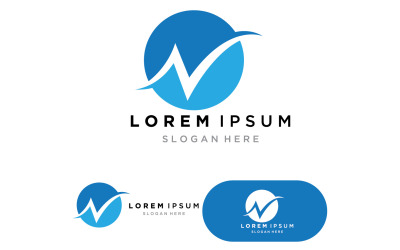 N Lettera Logo Modello icona design v2
