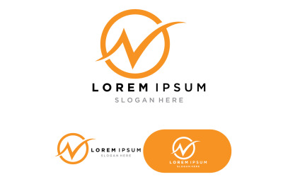 N Lettera Logo Modello icona design v3