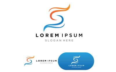 S logo tasarım vektörü İş kurumsal mektubu v3