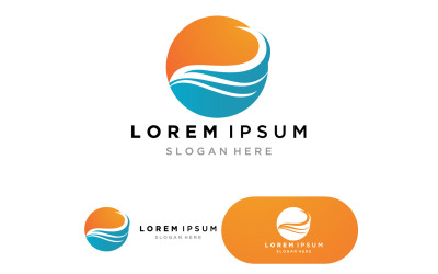 Sea ocean wave line logo simple monoline  v1
