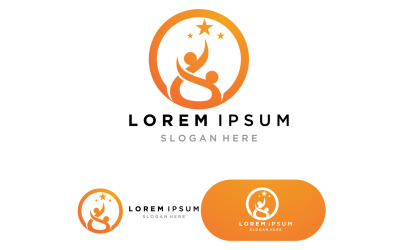 Símbolo y logotipo de estrella de éxito de personas v5
