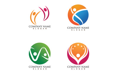 Caracter humano salud éxito personas estrella negocio plantilla diseño v24