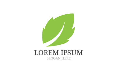 Hoja árbol verde fresco símbolo logo naturaleza v18