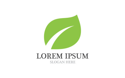 Hoja árbol verde fresco símbolo logo naturaleza v21