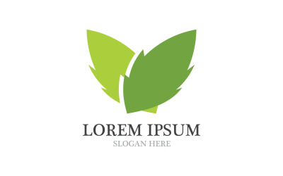 Hoja árbol verde fresco símbolo logo naturaleza v26
