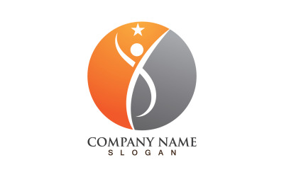 Human caracter health success people star business template design v26