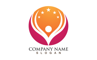 Human caracter health success people star business template design v28
