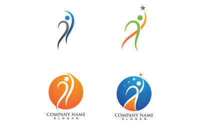 Human caracter health success people star business template design v31