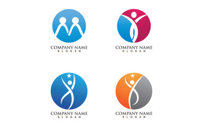 Human caracter health success people star business template design v35