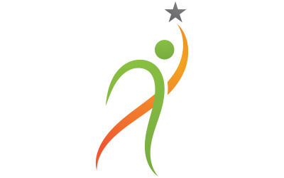 Human caracter health success people star business template design v8