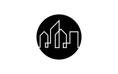 Modern line art City design logo template v11