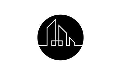 Modern line art City design logo template v12