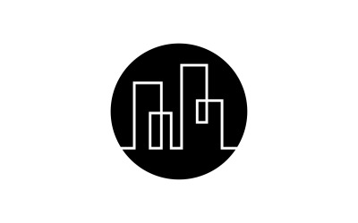 Modern line art City design logo template v13