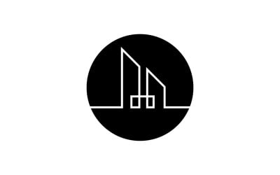 Modern line art City design logo template v14
