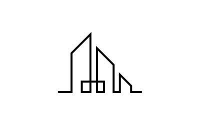 Modern line art City design logo template v5