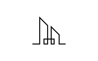Plantilla de logotipo de diseño de ciudad de arte de línea moderna v6