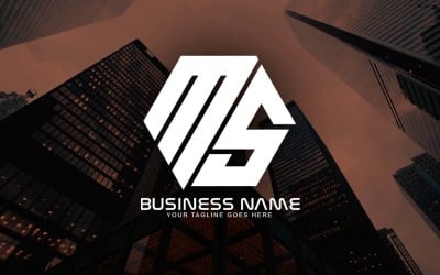 Diseño de logotipo de letra MS poligonal profesional para su negocio - Identidad de marca
