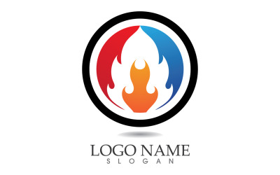 Fuoco e fiamme petrolio e gas simbolo vettore logo v6