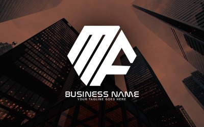 Professional Polygonal MF Letter Logo Design For Your Business - Brand Identity