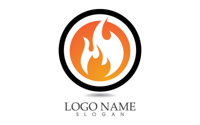 Oheň a plamen olej a plyn symbol vektorové logo v40