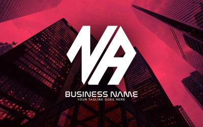 Professioneel veelhoekig NA-letterlogo-ontwerp voor uw bedrijf - merkidentiteit