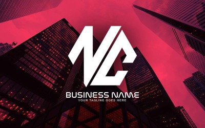 Conception professionnelle de logo de lettre NC polygonale pour votre entreprise - Identité de marque