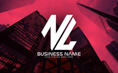 Design de logotipo de letra NL poligonal profissional para sua empresa - identidade de marca