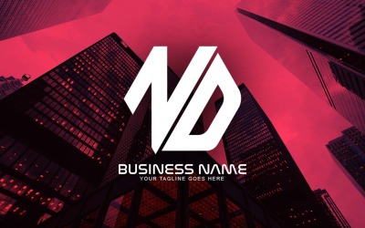 Design poligonal profissional do logotipo da letra ND para o seu negócio - identidade da marca