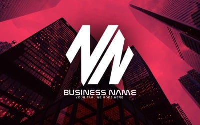 Diseño de logotipo de letra NN poligonal profesional para su negocio - Identidad de marca