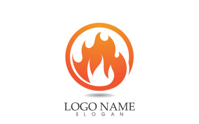 Feu et flamme pétrole et gaz symbole vector logo version 11