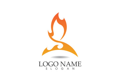 Feu et flamme pétrole et gaz symbole vector logo version 23