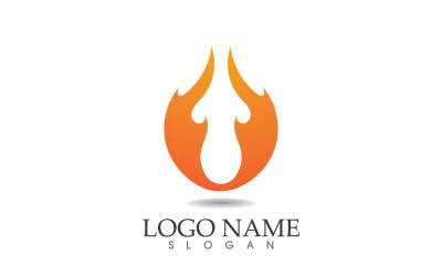Feu et flamme pétrole et gaz symbole vector logo version 30
