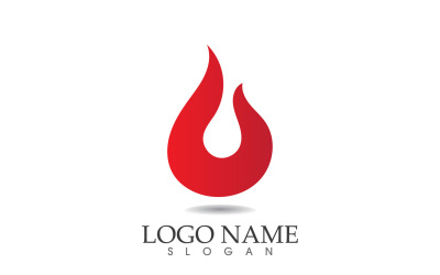 Feu et flamme pétrole et gaz symbole vector logo version 35