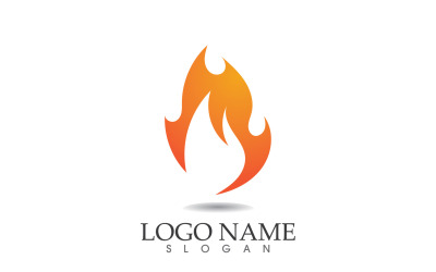 Feu et flamme pétrole et gaz symbole vector logo version 37