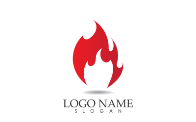 Feu et flamme pétrole et gaz symbole vector logo version 42