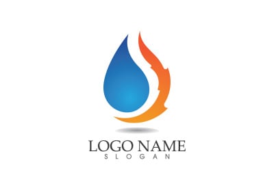 Feu et flamme pétrole et gaz symbole vector logo version 53