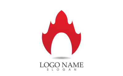 Feu et flamme pétrole et gaz symbole vector logo version 55